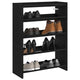 VIDAXL -Schuhregal 60x25x81 cm verarbeitetes Holz schwarz
