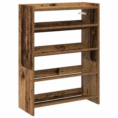 VIDAXL -Schuhregal 60x25x81 cm verarbeitetes Holz altes Holz gefärbt