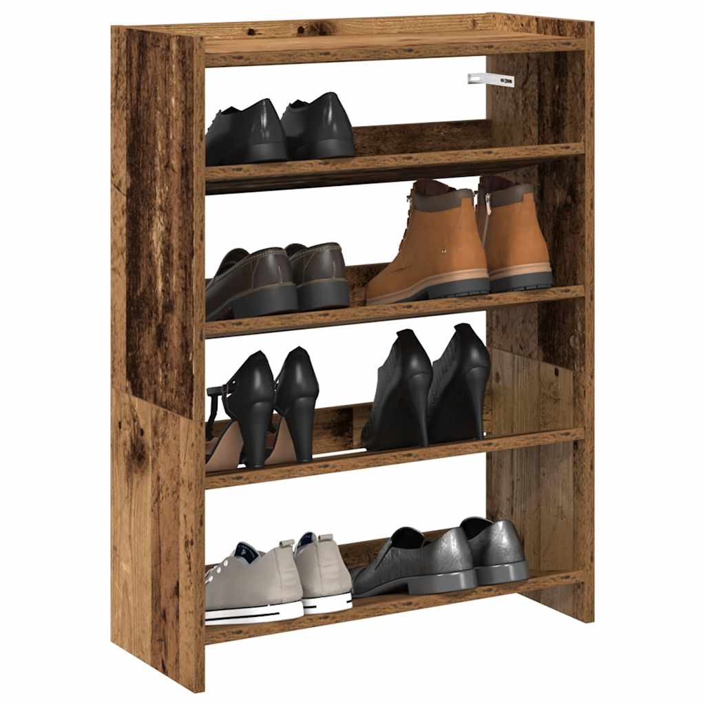 VIDAXL -Schuhregal 60x25x81 cm verarbeitetes Holz altes Holz gefärbt