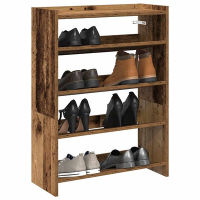 VIDAXL -Schuhregal 60x25x81 cm verarbeitetes Holz altes Holz gefärbt