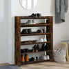 VIDAXL -Schuhregal 80x25x100 cm verarbeitete Holzgeräuchel -Eiche gefärbt