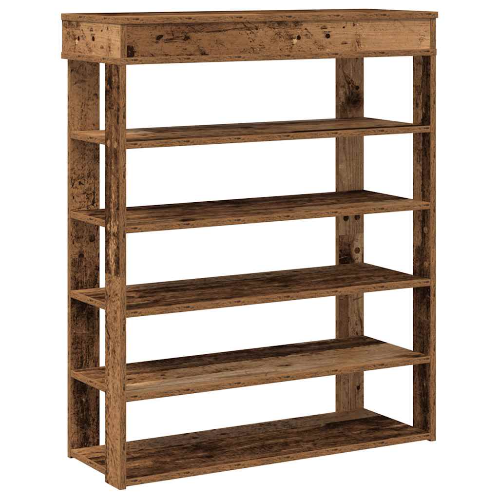 VIDAXL -Schuhregal 80x30x98 cm verarbeitetes Holz Oldholz -gelenkt
