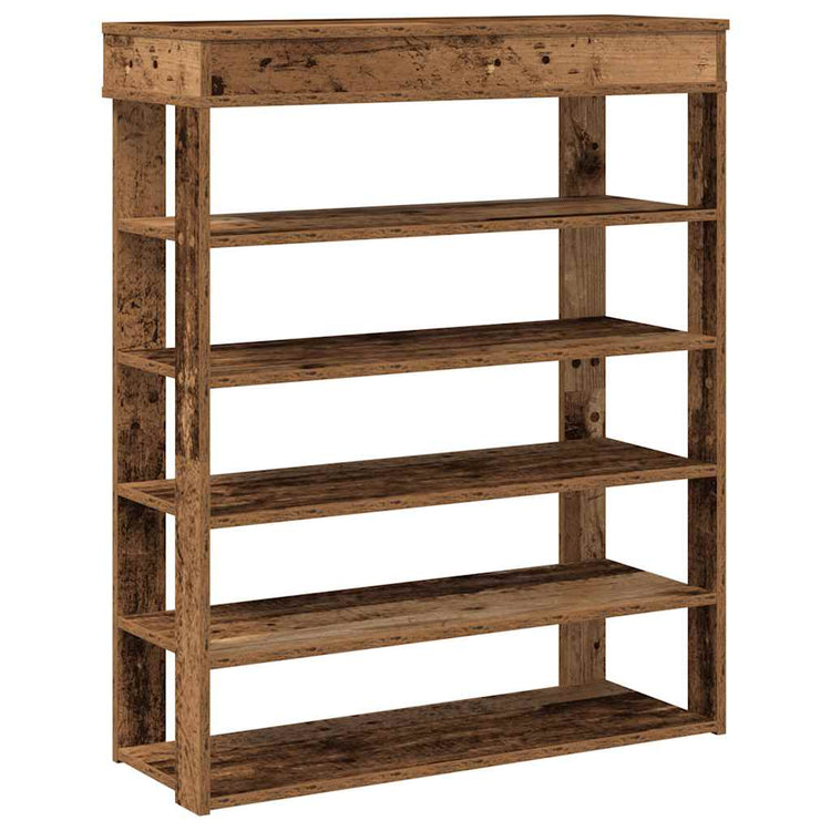 VIDAXL -Schuhregal 80x30x98 cm verarbeitetes Holz Oldholz -gelenkt