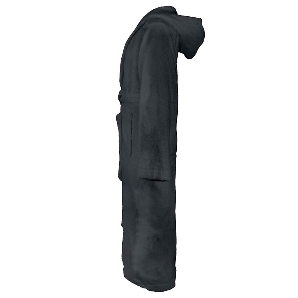 Vidaxl Bademantel Kinn Anthrazit XL Baumwolle