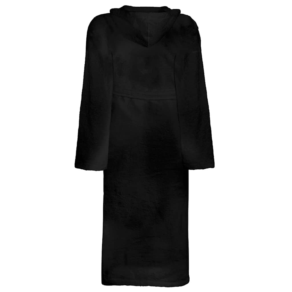 VidaXL Bademantel Kinn schwarz mit Baumwolle