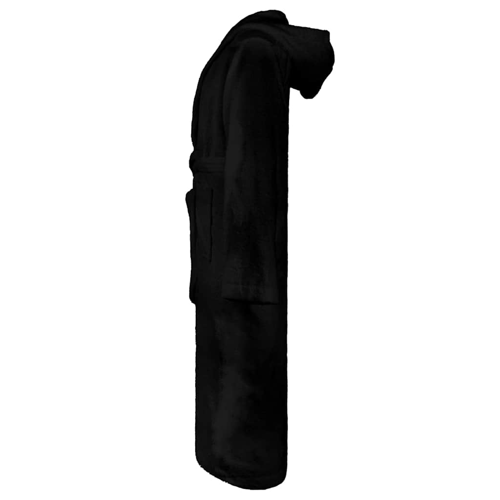 VidaXL Bademantel Kinn schwarz mit Baumwolle
