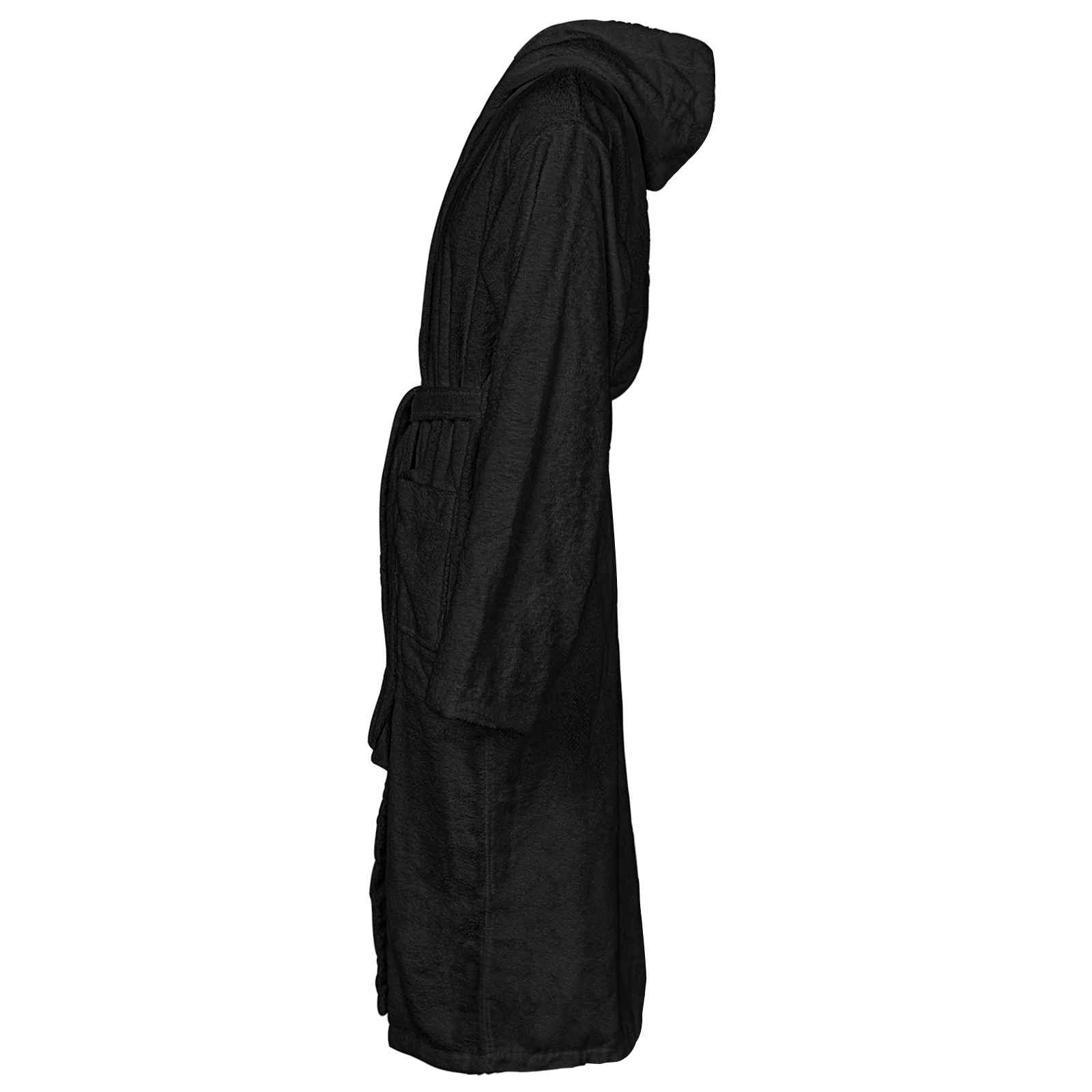 VidaXL Bademantel Kinn schwarz XXXL Baumwolle