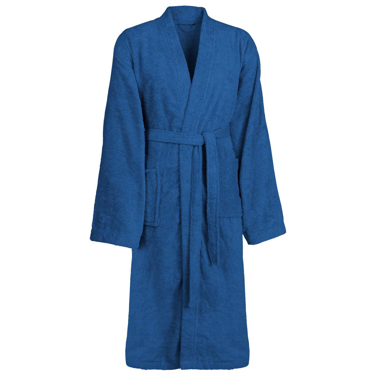 VidaXL Bademantel Kinn Blau XXXL Baumwolle