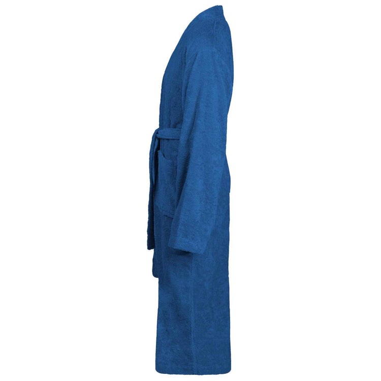 VidaXL Bademantel Kinn Blau XXXL Baumwolle