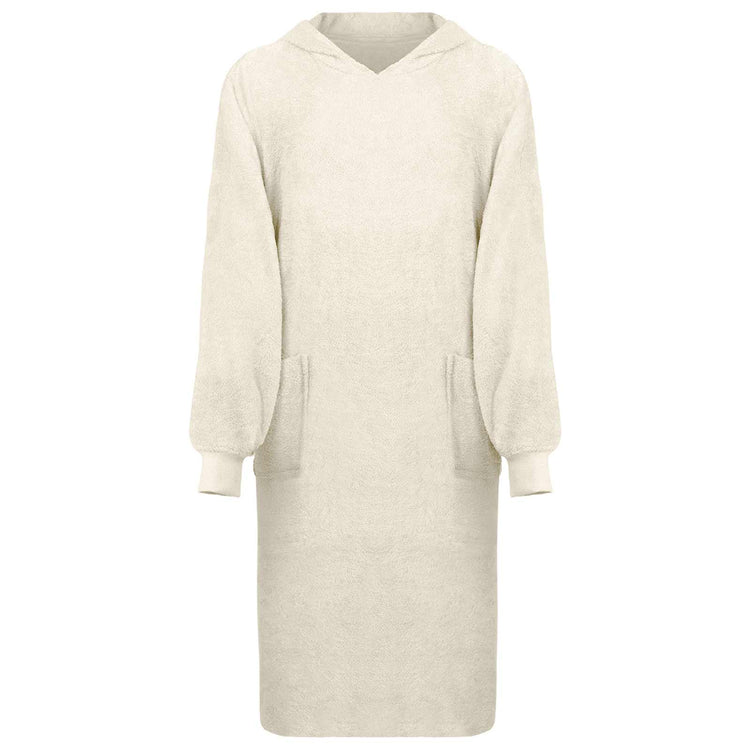 VidaXL Decke Hoodie Kinn Creme XL Baumwolle
