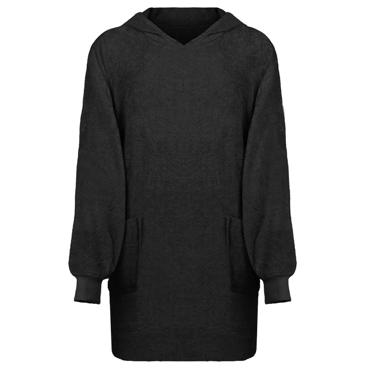 VidaXL Decke Hoodie Kinn schwarz l Baumwolle