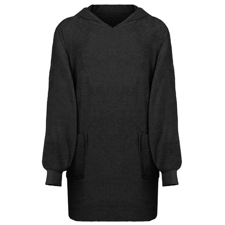 VidaXL Decke Hoodie Kinn schwarz l Baumwolle