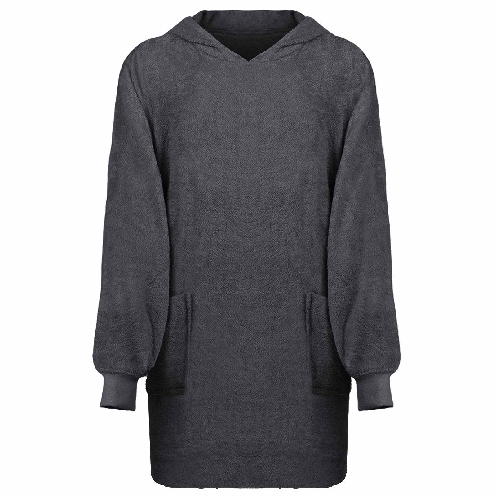 Vidaxl Decke Hoodie Kinn Anthrazit L Baumwolle