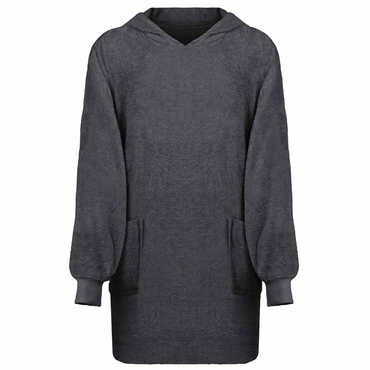 Vidaxl Decke Hoodie Kinn Anthrazit L Baumwolle