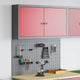 Vidaxxl Werkzeugschrank-Set mit Regal 3-teilig rot pulverbeschichteter Stahl