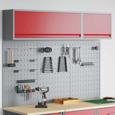 Vidaxxl Werkzeugschrank-Set mit Regal 5-teilig rot pulverbeschichteter Stahl