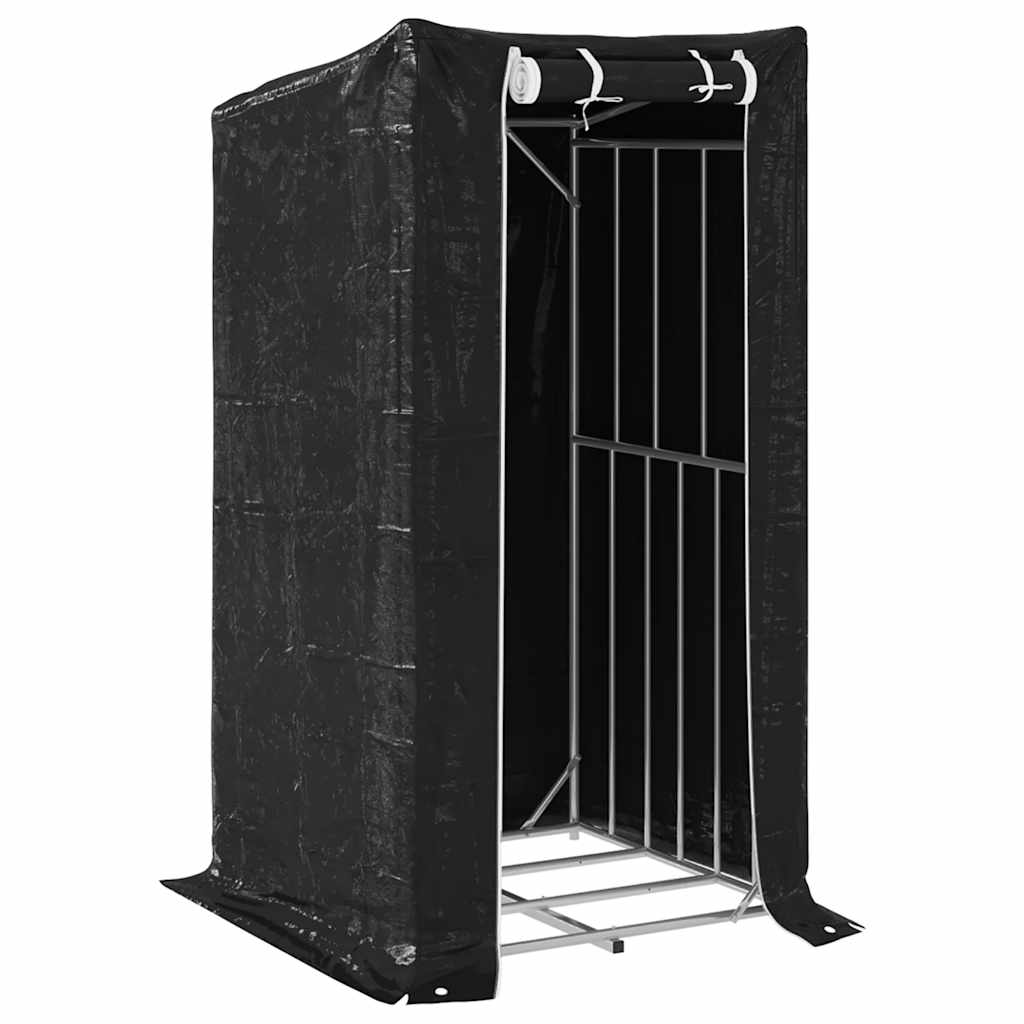 Vidaxl -Kamin mit Regenabdeckung 100x100x200 cm verzinkter Stahl