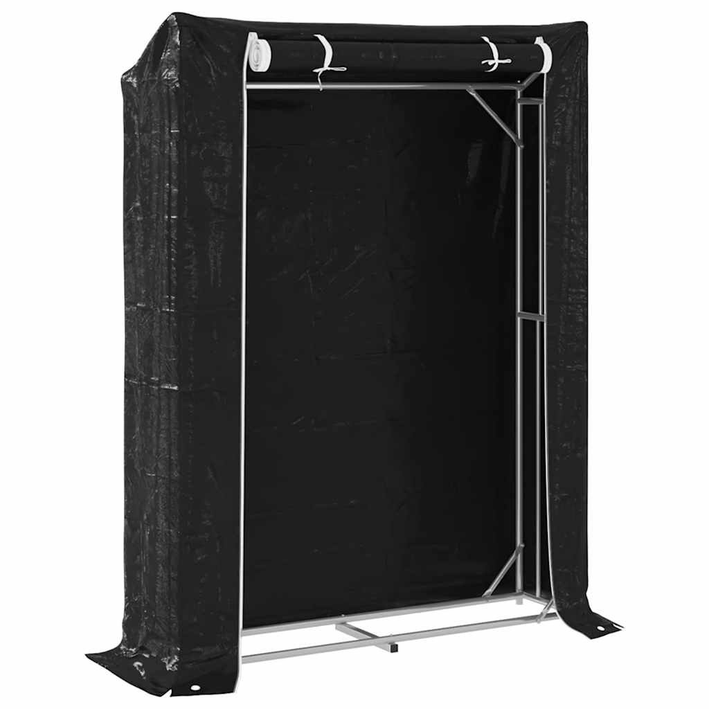 Vidaxl -Kamin mit Regenabdeckung 150 x 40 x 200 cm verzinkter Stahl