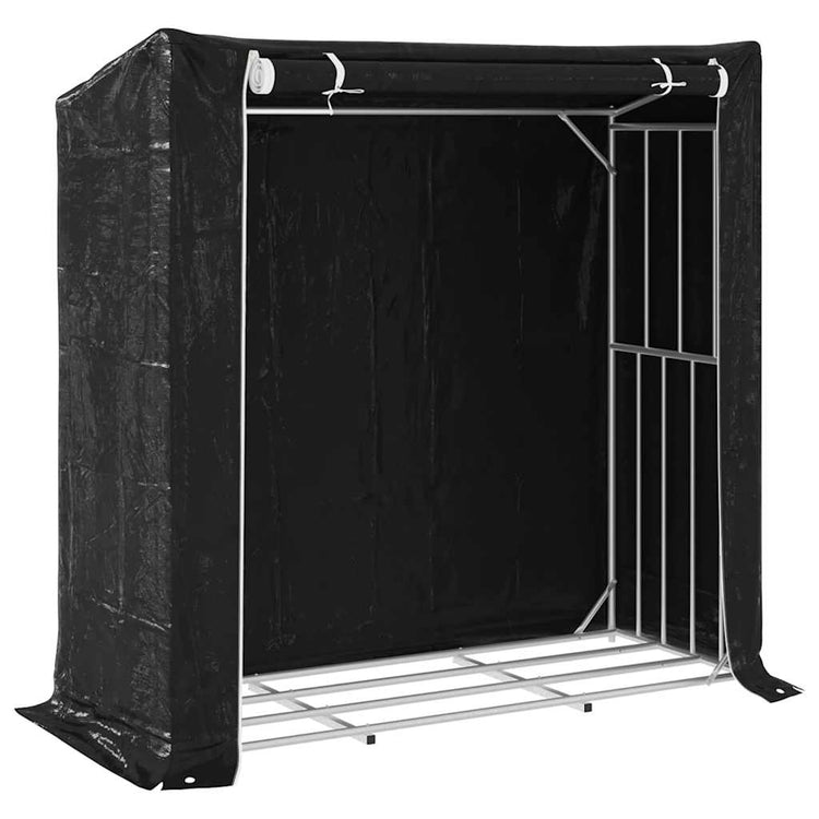 Vidaxx Kaminholzregal mit Regenschutz 200x80x200 cm verzinkter Stahl