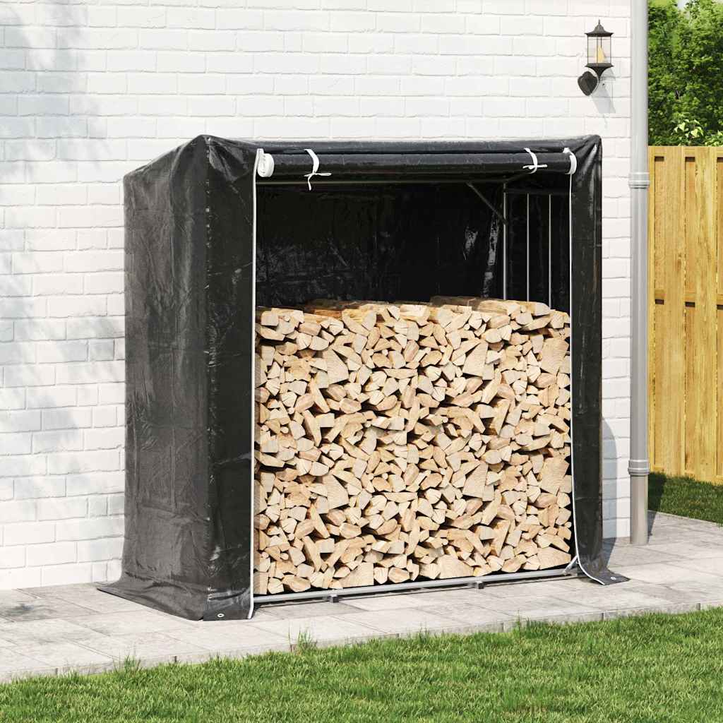 Vidaxx Kaminholzregal mit Regenschutz 200x80x200 cm verzinkter Stahl