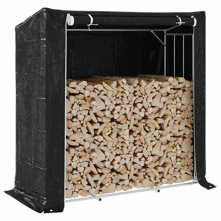 Vidaxx Kaminholzregal mit Regenschutz 200x80x200 cm verzinkter Stahl