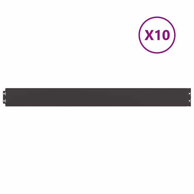 Vidaxl Rasenkanten 10 Stück 10x103 cm kaltgewalzter Stahl schwarz