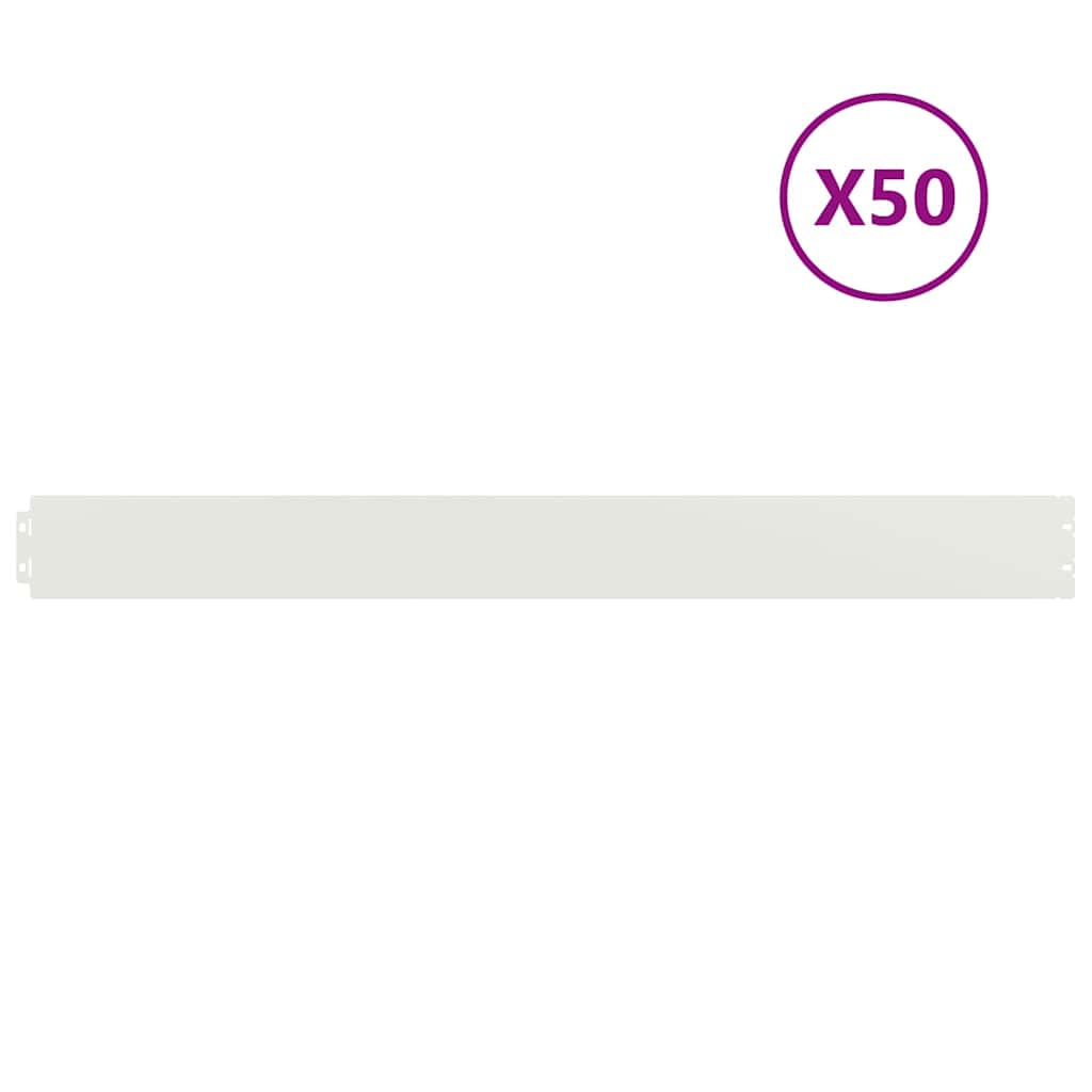 Vidaxl Rasenkanten 50 Stück 10x103 cm kaltgewalzter Stahl weiß