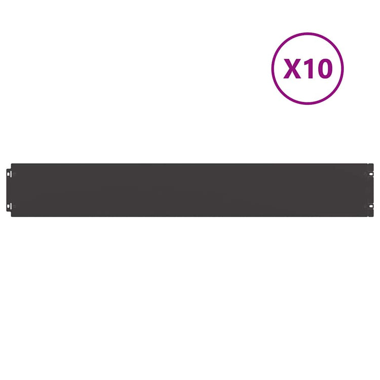 Vidaxl Rasenkanten 10 Stück 15x103 cm kaltgewalzter Stahl schwarz