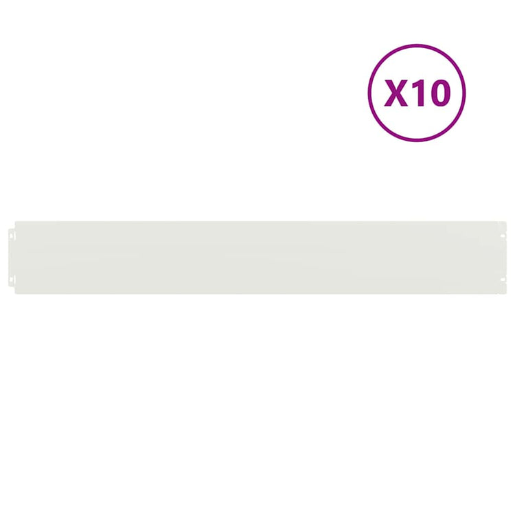 Vidaxl Rasenkanten 10 Stück 15x103 cm kaltgewalzter Stahl weiß