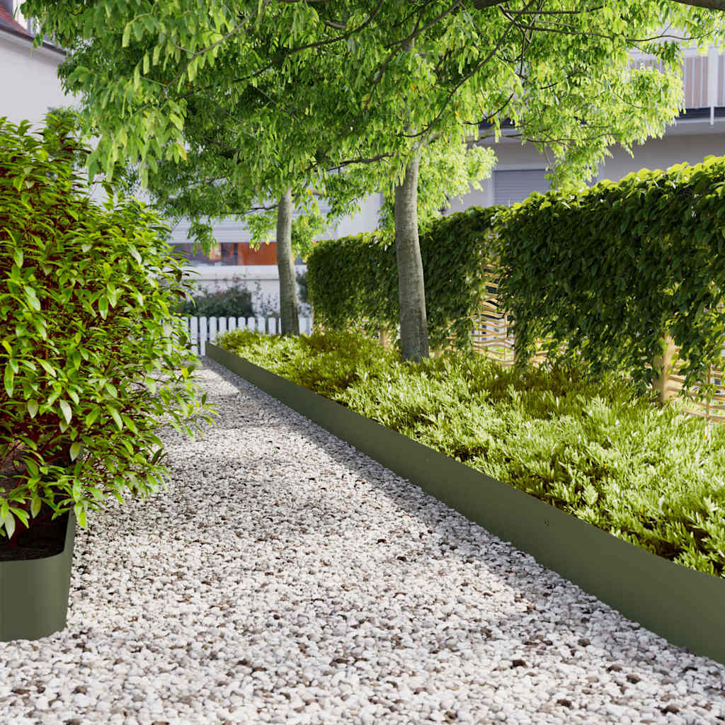Vidaxl Rasenkanten 30 Stück 20x103 cm kaltgewalzter Stahl olivgrün