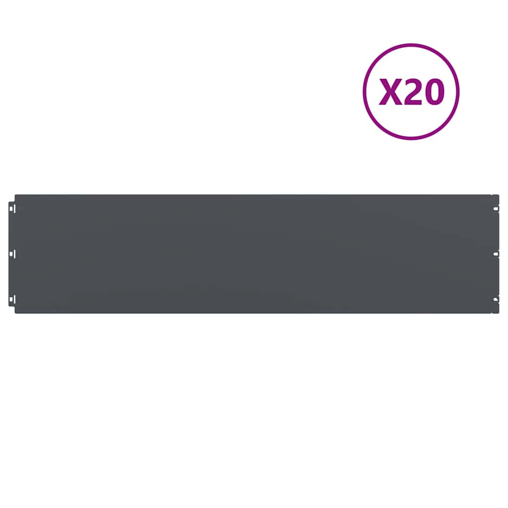 Vidaxl Rasenkanten 20 Stück 25x103 cm kaltgewalzter Stahl Anthrazit
