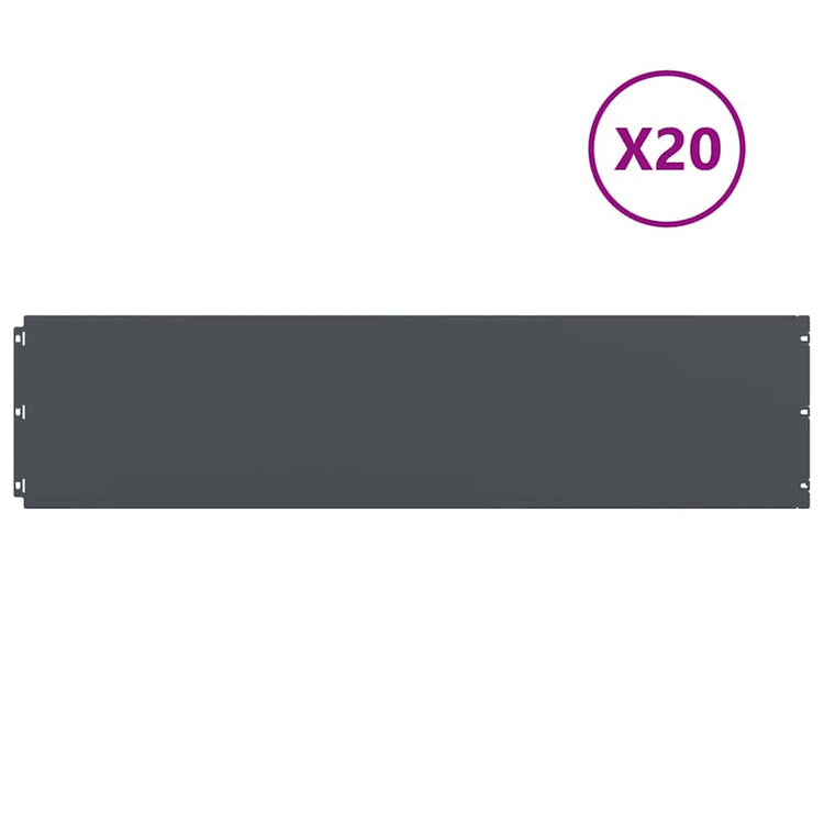 Vidaxl Rasenkanten 20 Stück 25x103 cm kaltgewalzter Stahl Anthrazit