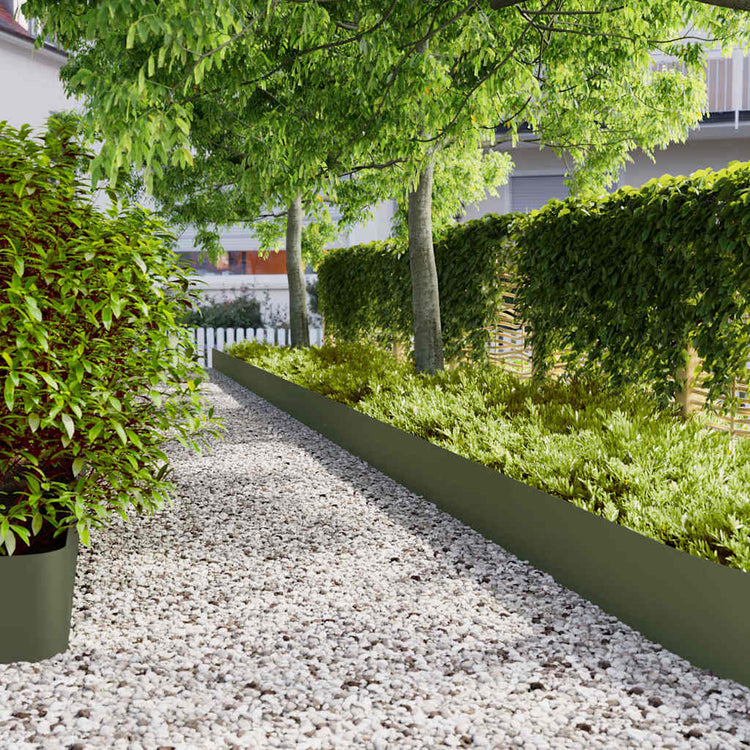 Vidaxl Rasenkanten 20 Stück 25x103 cm kaltgewalzter Stahl olivgrün