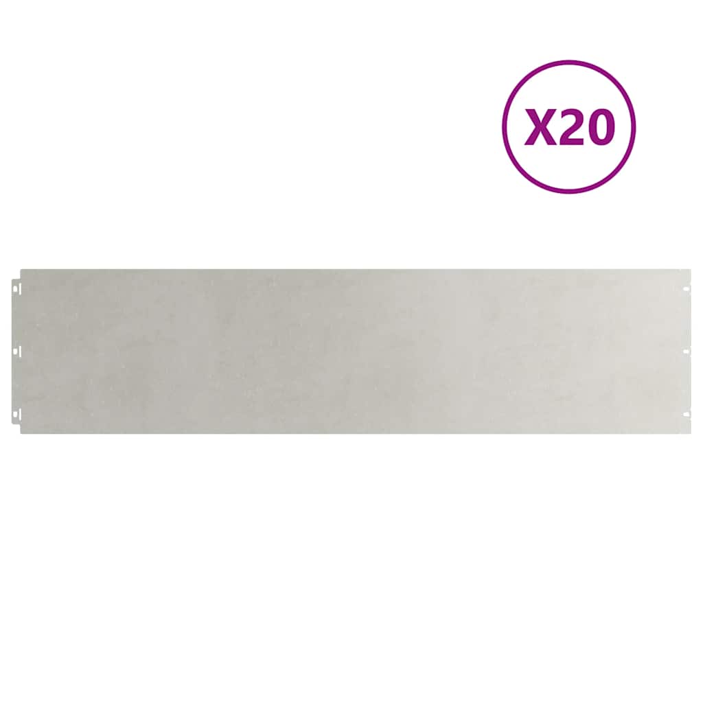 VidaXL Rasenkanten 20 Stück 25x103 cm Edelstahl