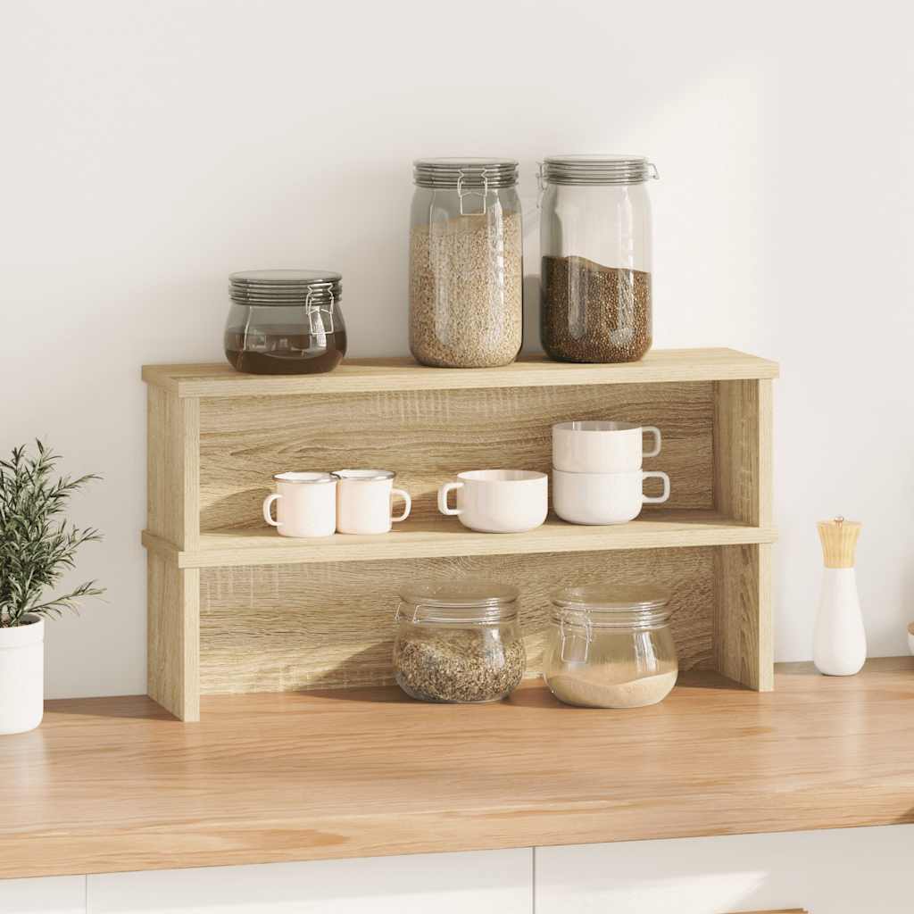 VidaXL Küchenregale stapelbar 2 Stück 50x15x16 cm Sonoma-Eiche-farbig