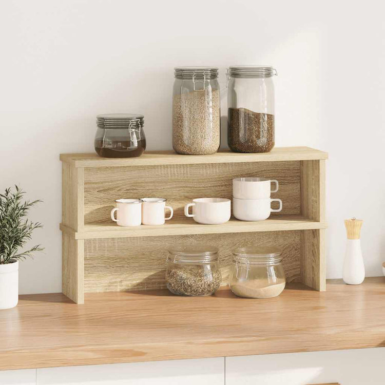 VidaXL Küchenregale stapelbar 2 Stück 50x15x16 cm Sonoma-Eiche-farbig