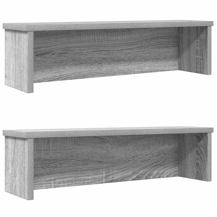 VidaXL Küchenregale stapelbar 2 Stück 50x15x16 cm graue Sonoma-Eiche