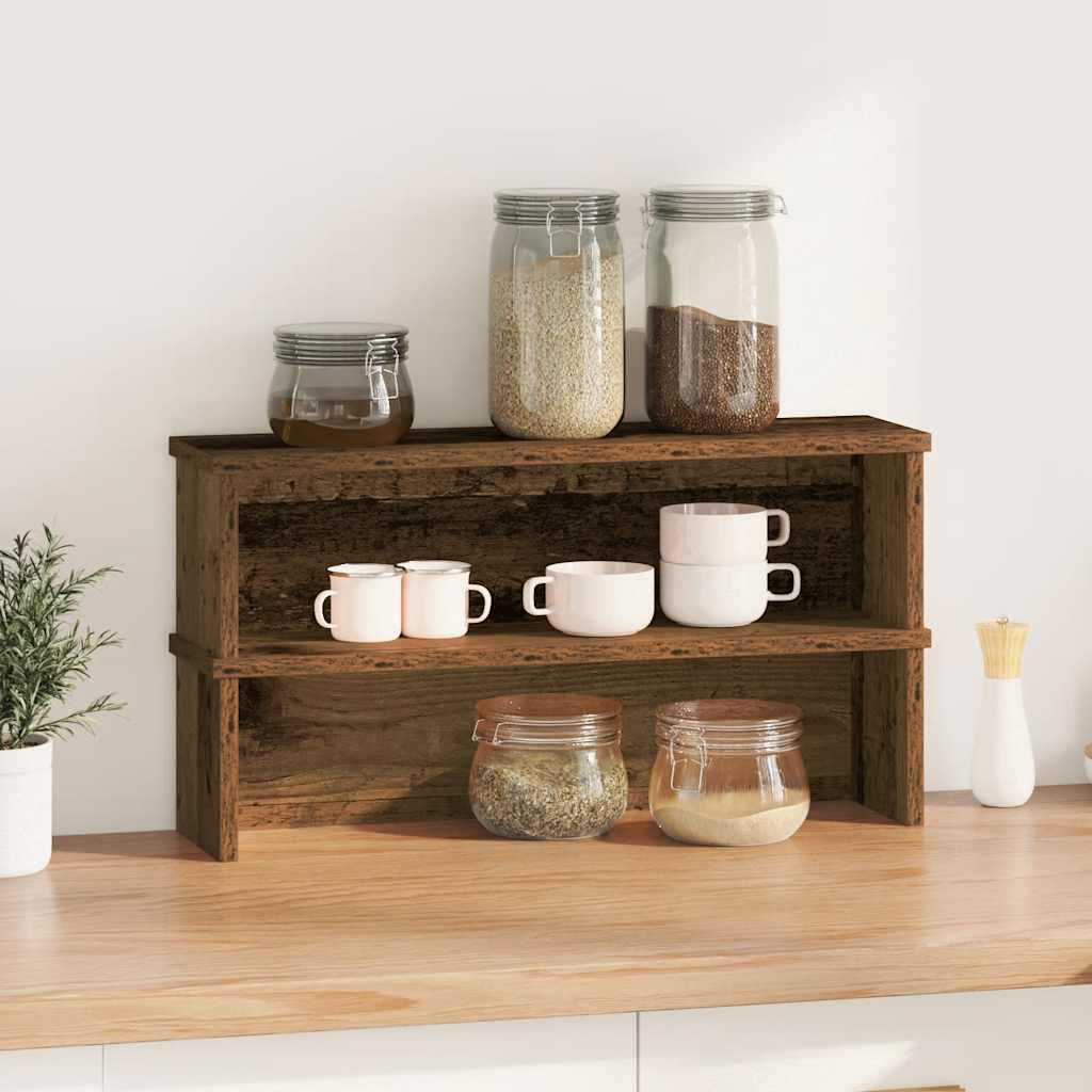 VidaXL Küchenregale stapelbar 2 Stück 50x15x16 cm altholzfarben