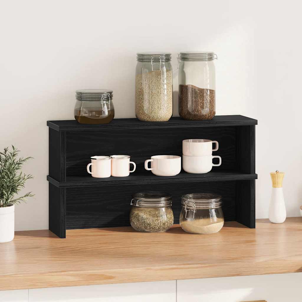 Vidaxl Kitchen Racks Stapelbar 2 PCs 60x15x16 cm Schwarz