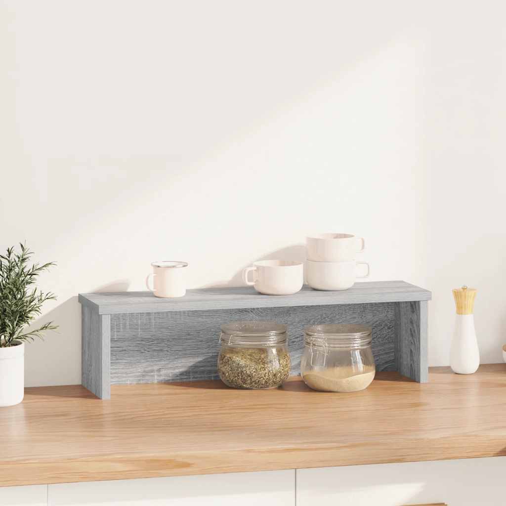 Vidaxl Kitchen Rack Stapelbar 60x15x16cm verarbeitetes Holzgrau Sonoma Oak
