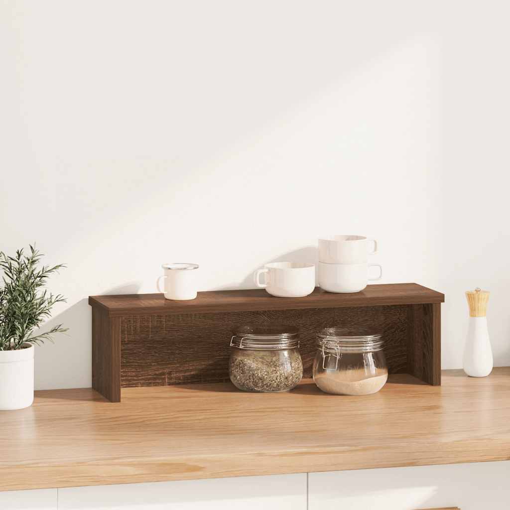 Vidaxl Kitchen Rack Stapelbar 60x15x16 cm verarbeitete Holzbraune Eiche Farbe