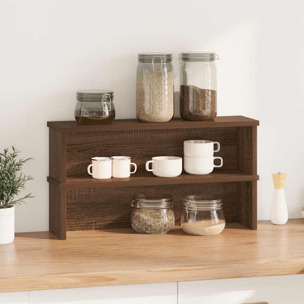 Vidaxl Kitchen Racks Stapelbar 2 PCs 60x15x16 cm Braune Eiche Farbe