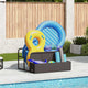 Vidaxx Aufbewahrungstasche für den Pool, schwarz, 110x100x57 cm, Polyrattan