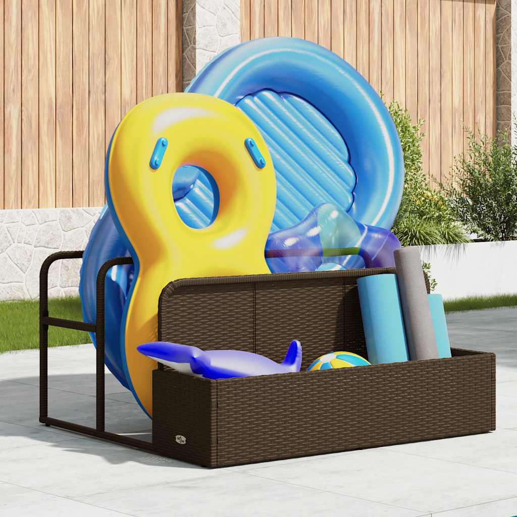 Vidaxx Aufbewahrungstasche für den Pool, braun, 110x100x57 cm, Polyrattan