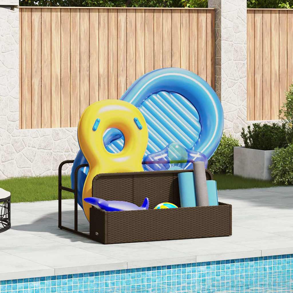Vidaxx Aufbewahrungstasche für den Pool, braun, 110x100x57 cm, Polyrattan