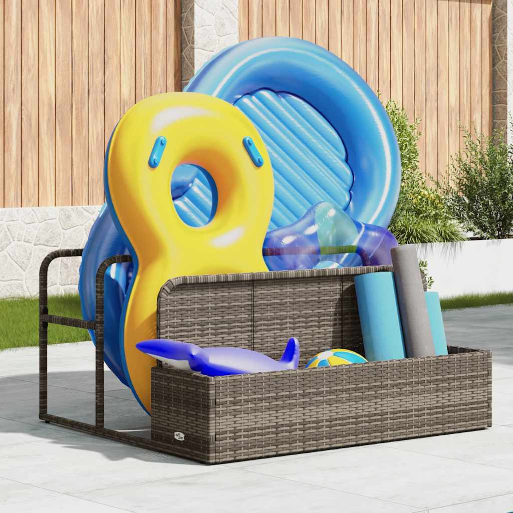 Vidaxx Aufbewahrungstasche für den Pool, grau, 110x100x57 cm, Polyrattan