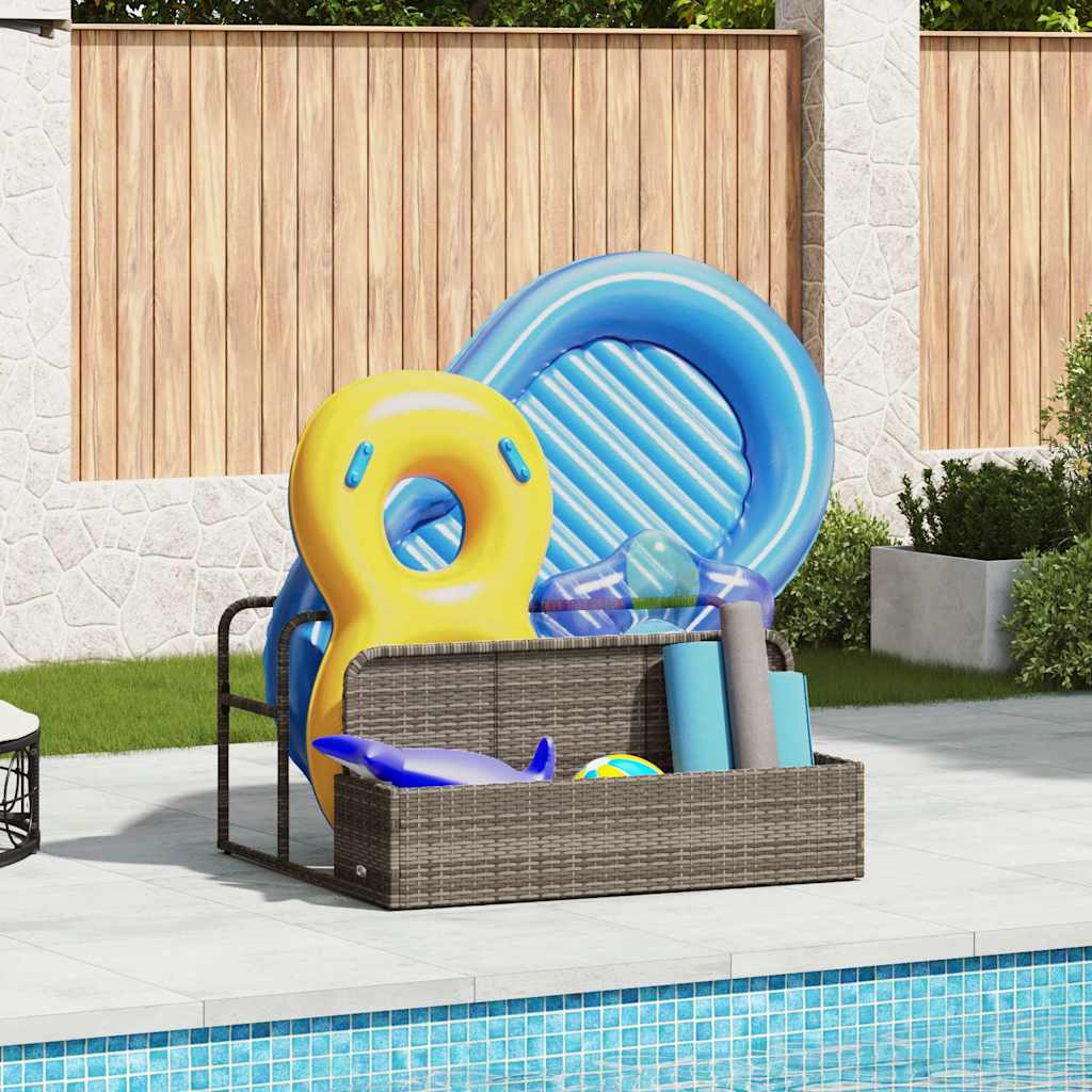 Vidaxx Aufbewahrungstasche für den Pool, grau, 110x100x57 cm, Polyrattan