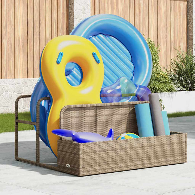 Vidaxx Aufbewahrungstasche für den Pool, beige, 110x100x57 cm, Polyrattan