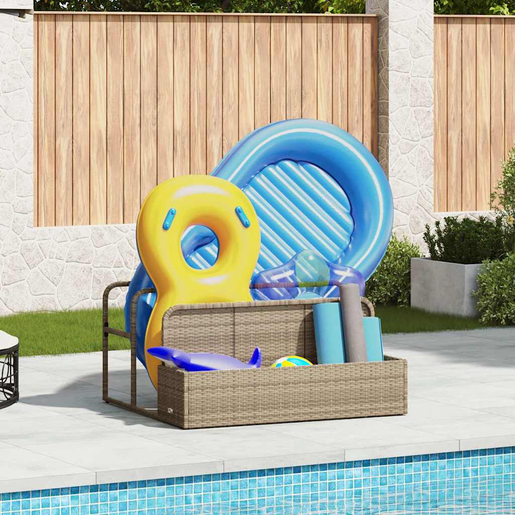 Vidaxx Aufbewahrungstasche für den Pool, beige, 110x100x57 cm, Polyrattan