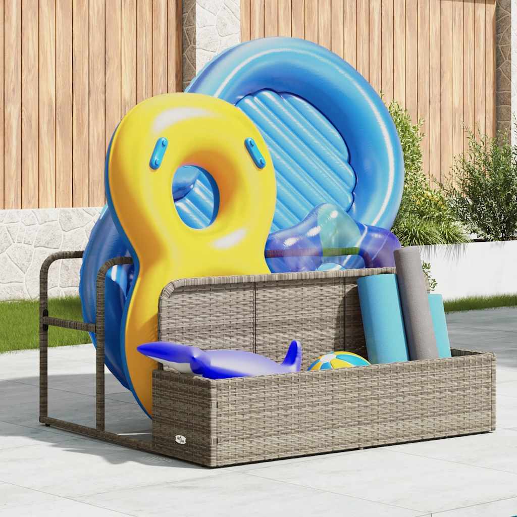 Vidaxx Aufbewahrungstasche für den Pool, hellgrau, 110x100x57 cm, Polyrattan